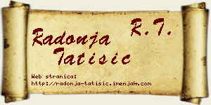 Radonja Tatišić vizit kartica